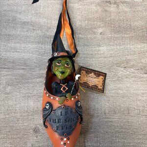 Bethany Lowe If The Shoe Fits Witch 10" X 3.5" X 3.5"